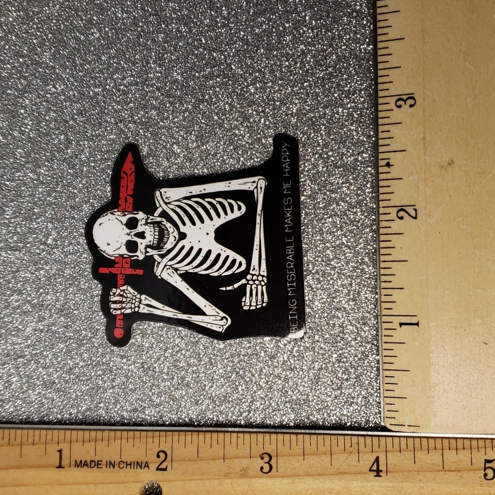ART Gothic WATERPOOF Sticker Miserable Skeleton - Picture 2 of 8